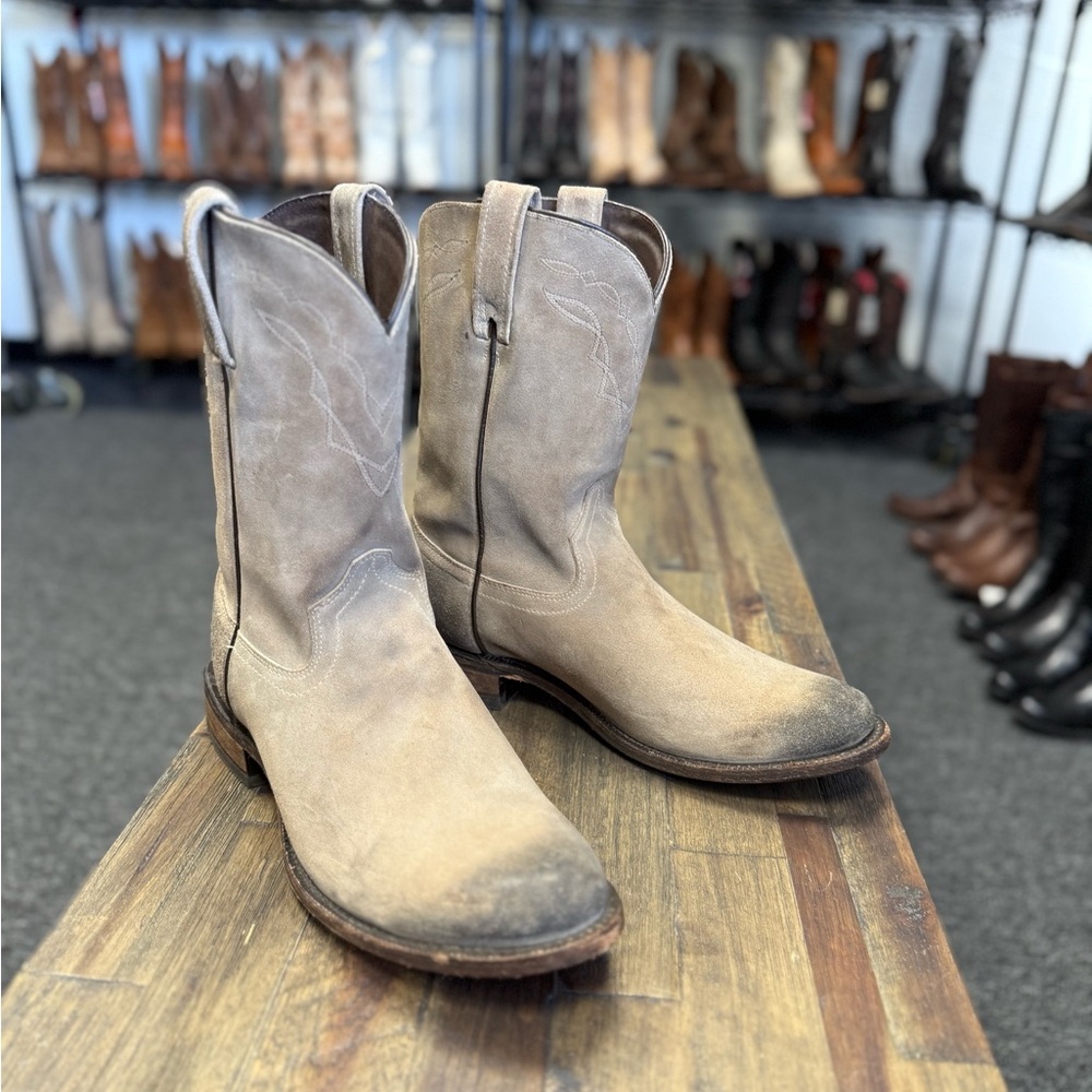 Ariat Downtown Men's 10" Leather Almond Toe Western Boot Grey Size 11.5